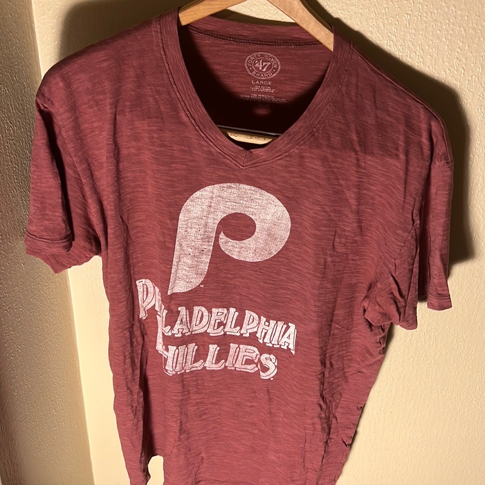 MLB Burgundy Phillies Short Sleeve Tee
